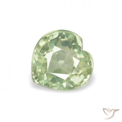 0.76ct Naturel Vert sauge très clair Saphir, Cœur, VVS-VS