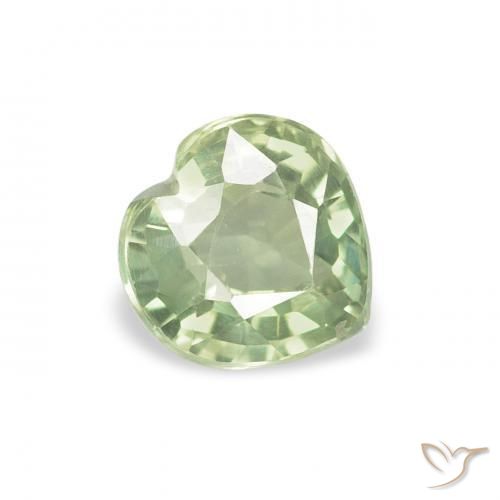 Saphir Vert sauge très clair naturelle Cœur, 0.76 ct, VVS-VS