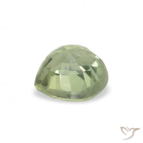 Saphir Vert sauge très clair naturelle Cœur, 0.76 ct, VVS-VS