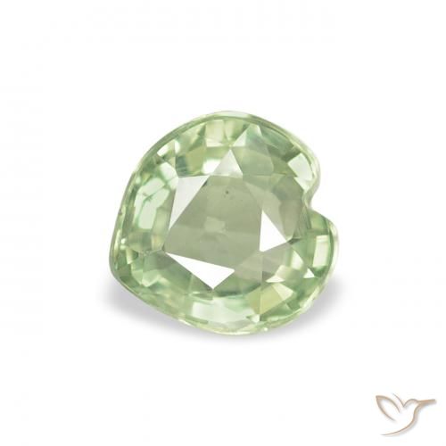 0.65ct Naturel Vert sauge très clair Saphir, Cœur, VVS-VS