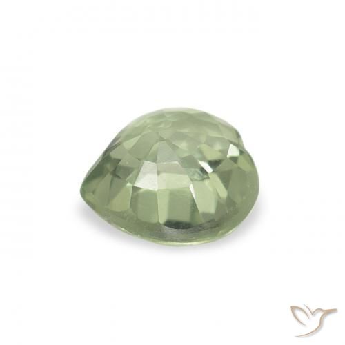 Saphir Vert sauge très clair naturelle Cœur, 0.65 ct, VVS-VS