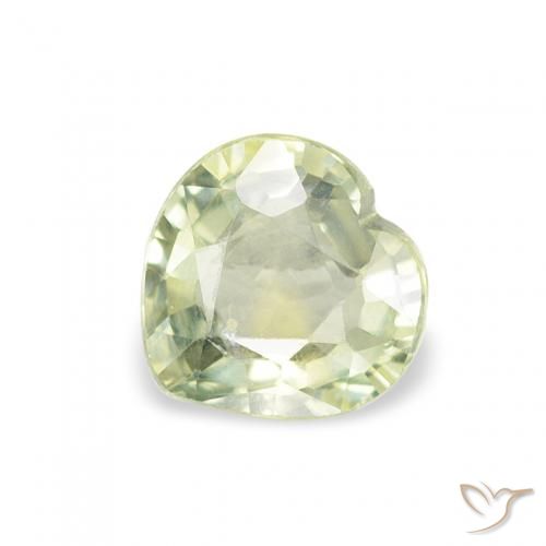 0.65ct Naturel Olive verte Saphir, Cœur, VS