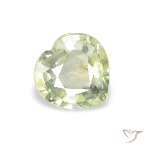 Saphir Olive verte naturelle Cœur, 0.65 ct, VS