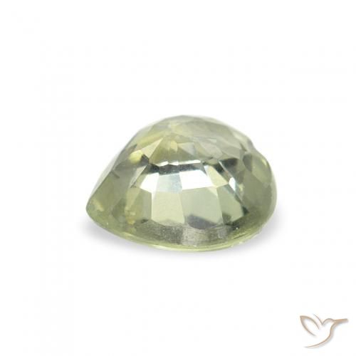Saphir Olive verte naturelle Cœur, 0.65 ct, VS