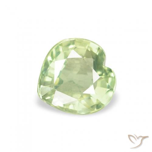 0.64ct Naturel Vert clair Saphir, Cœur, VS
