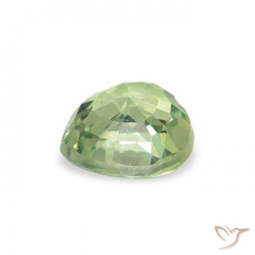 Saphir Vert très clair naturelle Cœur, 0.73 ct, VS