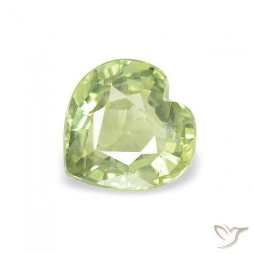 0.69ct Naturel Vert clair Saphir, Cœur, VS