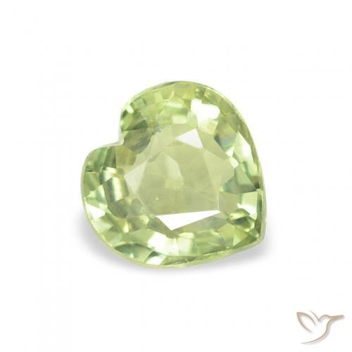 Saphir Vert clair naturelle Cœur, 0.69 ct, VS