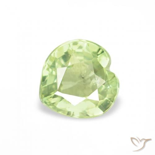 0.59ct Naturel Vert jaune léger Saphir, Cœur, VS