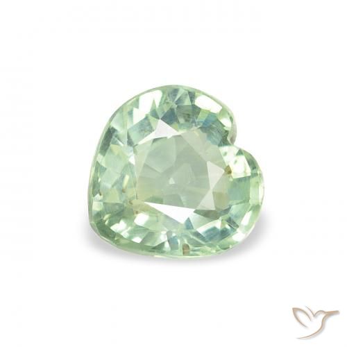 0.70ct Naturel Vert clair Saphir, Cœur, VS
