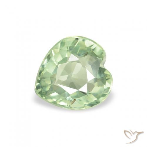 0.67ct Naturel Vert sauge léger Saphir, Cœur, VS