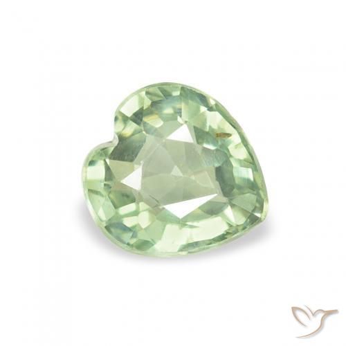 Saphir Vert sauge léger naturelle Cœur, 0.67 ct, VS