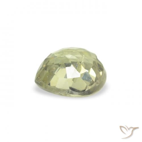 Saphir Vert jaunâtre naturelle Cœur, 0.60 ct, VS