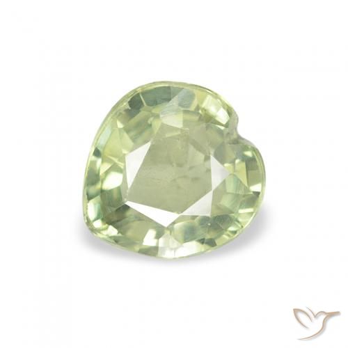 0.62ct Naturel Vert jaunâtre Saphir, Cœur, VS