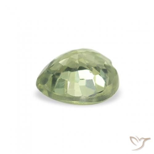 Saphir Vert jaunâtre naturelle Cœur, 0.62 ct, VS