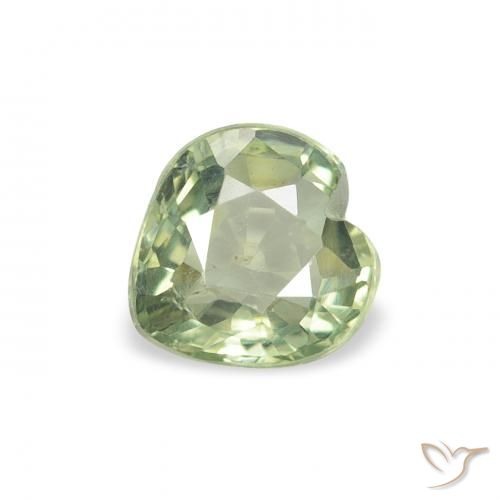 0.64ct Naturel Vert forêt léger Saphir, Cœur, VS