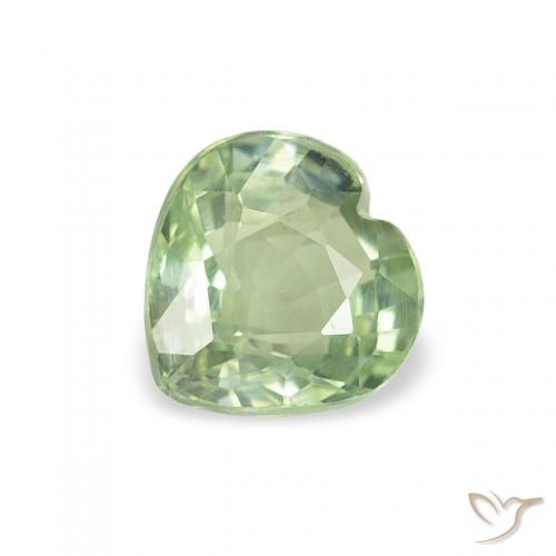 0.66ct Naturel Vert clair Saphir, Cœur, VS