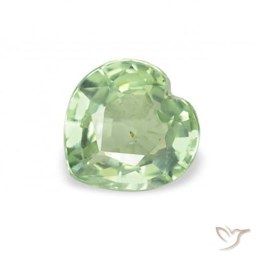 0.61ct Naturel Vert chaud Saphir, Cœur, VS