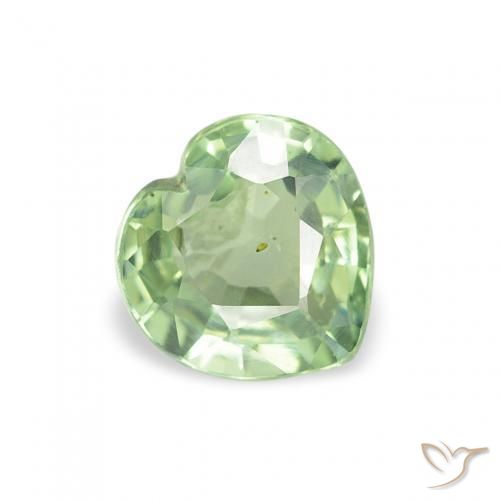 Saphir Vert chaud naturelle Cœur, 0.61 ct, VS