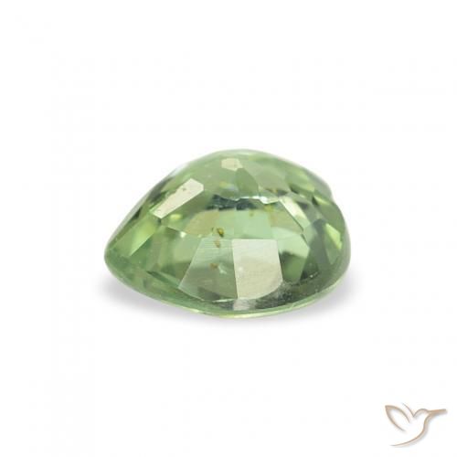 Saphir Vert chaud naturelle Cœur, 0.61 ct, VS