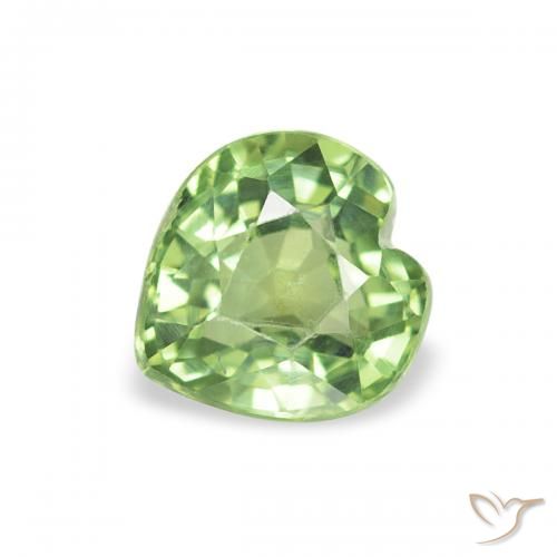 0.64ct Naturel Vert chaud Saphir, Cœur, VS
