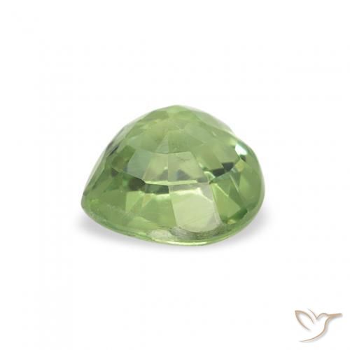 Saphir Vert chaud naturelle Cœur, 0.64 ct, VS