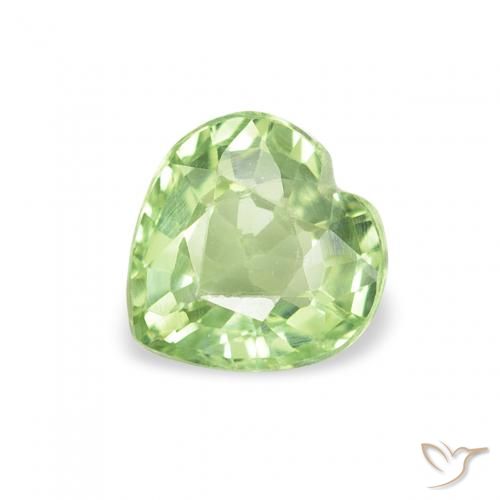 0.71ct Naturel Vert chaud Saphir, Cœur, VS