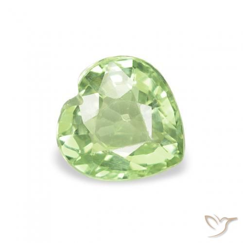 Saphir Vert chaud naturelle Cœur, 0.71 ct, VS