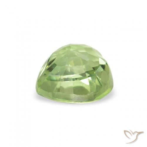 Saphir Vert chaud naturelle Cœur, 0.71 ct, VS