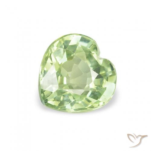 0.67ct Naturel Vert moyen Saphir, Cœur, VS