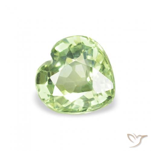 Saphir Vert moyen naturelle Cœur, 0.67 ct, VS