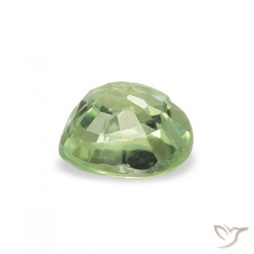 Saphir Vert moyen naturelle Cœur, 0.67 ct, VS