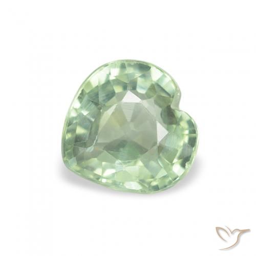 0.67ct Naturel Vert forêt léger Saphir, Cœur, VS