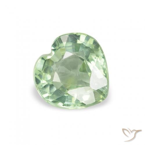 Saphir Vert forêt léger naturelle Cœur, 0.67 ct, VS