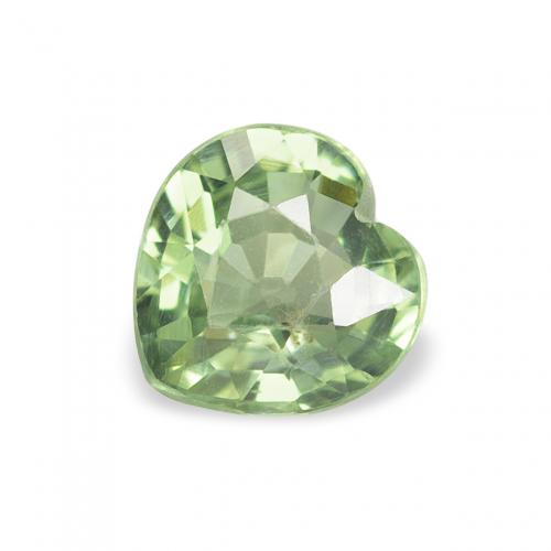 Saphir Vert chaud naturelle Cœur, 0.67 ct, VS