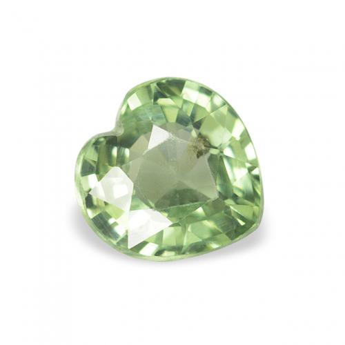 Saphir Vert chaud naturelle Cœur, 0.67 ct, VS