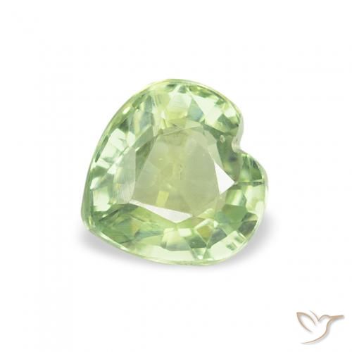 0.68ct Naturel Vert chaud Saphir, Cœur, VS