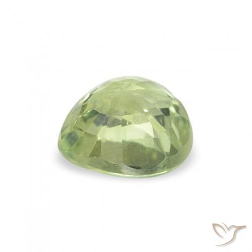 Saphir Vert chaud naturelle Cœur, 0.68 ct, VS