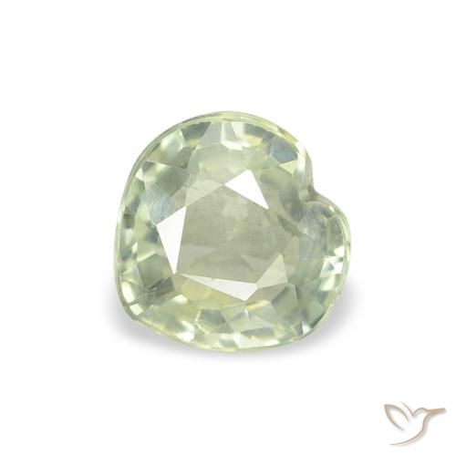 0.62ct Naturel Vert grisâtre Saphir, Cœur, VS