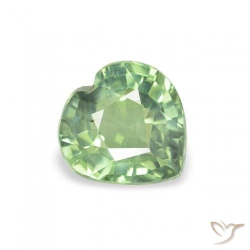 0.62ct Naturel Vert sauge léger Saphir, Cœur, VS