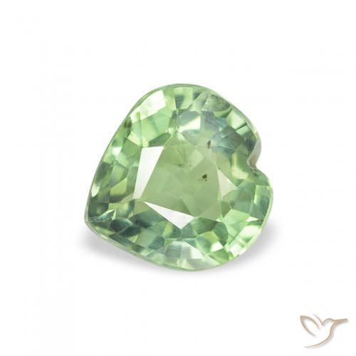 Saphir Vert sauge léger naturelle Cœur, 0.62 ct, VS
