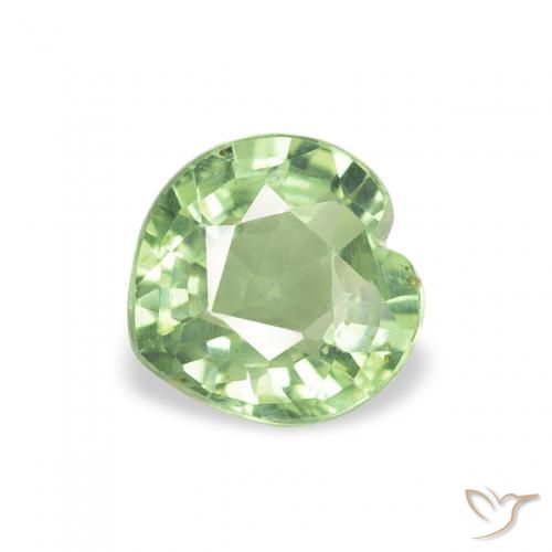 Saphir Forêt verte naturelle Cœur, 0.64 ct, VS