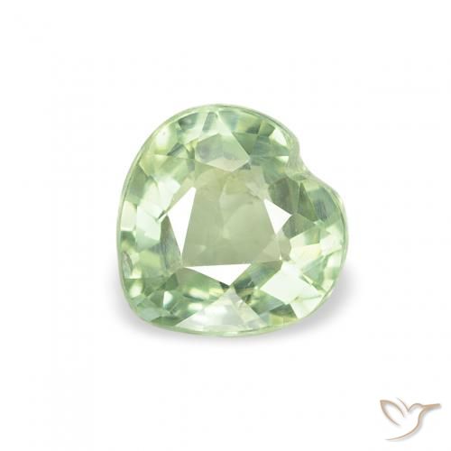 0.64ct Naturel Vert clair Saphir, Cœur, VS