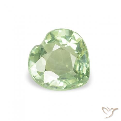 Saphir Vert clair naturelle Cœur, 0.64 ct, VS