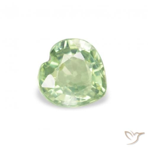 0.65ct Naturel Vert sauge très clair Saphir, Cœur, VS