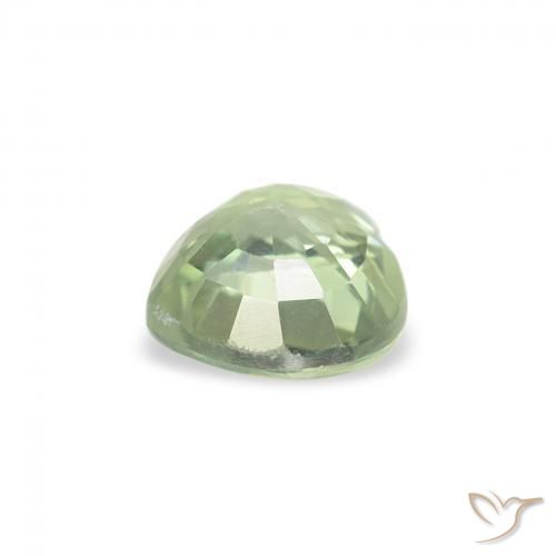 Saphir Vert sauge très clair naturelle Cœur, 0.65 ct, VS
