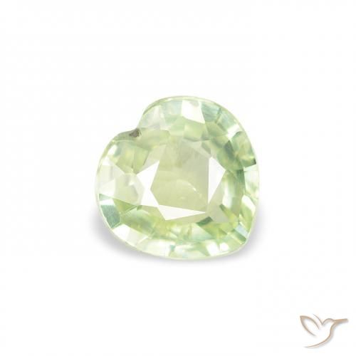 0.64ct Naturel Vert jaune léger Saphir, Cœur, VS