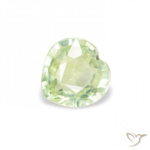 Saphir Vert jaune léger naturelle Cœur, 0.64 ct, VS