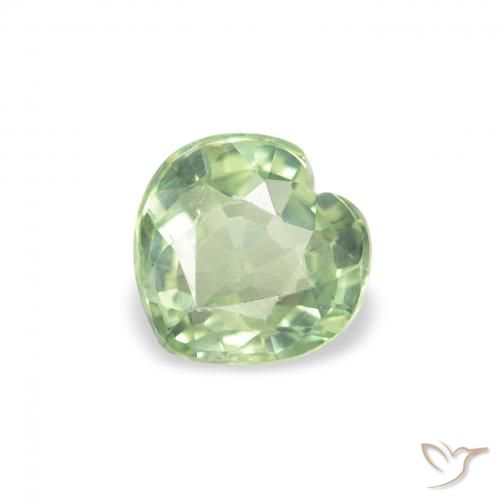0.62ct Naturel Vert clair Saphir, Cœur, VS