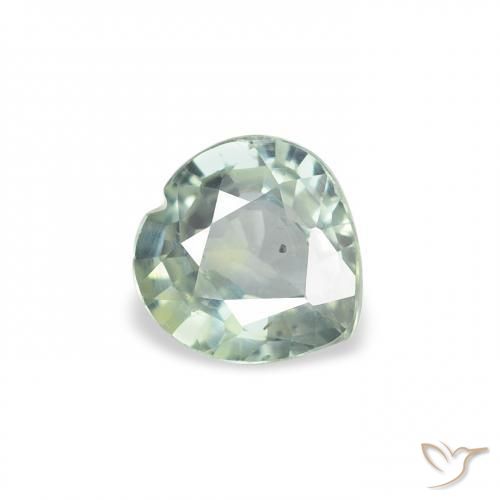 0.61ct Naturel Vert clair Saphir, Cœur, VS
